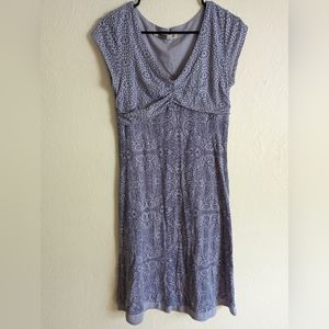 Athleta Dhara Paisley Double Layered Purple Burnout Dress